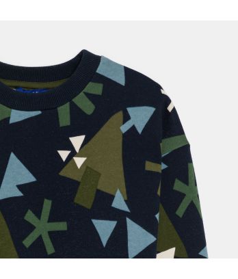 Boy's navy blue printed sweatshirt