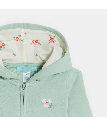 Baby girl's green fleece hoodie