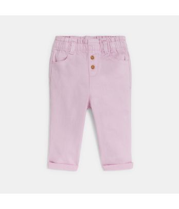 Baby girl's mauve high rise trousers