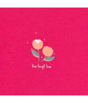 Baby girl's pink tulips jersey sleepsuit (set of 2)