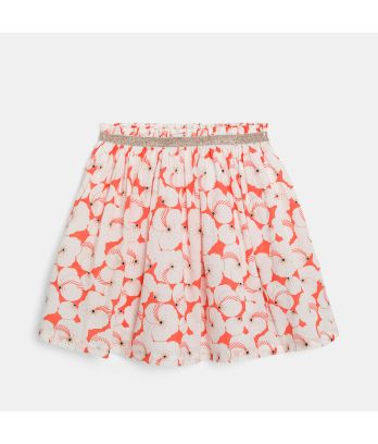 Girl's printed orange petticoat skirt
