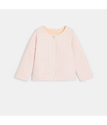 Baby girl's pink reversible floral cardigan