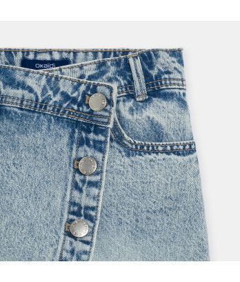Girl's blue denim pleated skort