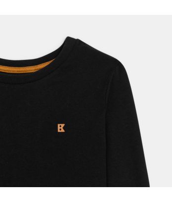 Boy's plain black long-sleeve T-shirt