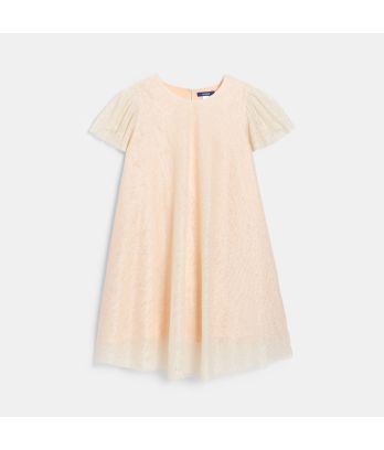 Girl's nude sequin party dress