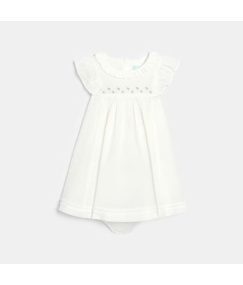 Baby girl's white formal ruffle dress