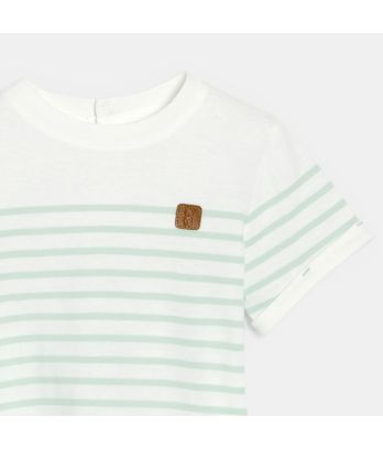 Baby boy's light green Breton-style T-shirt
