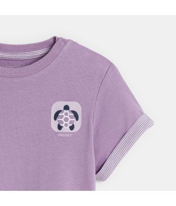 Baby boy's violet motif T-shirt