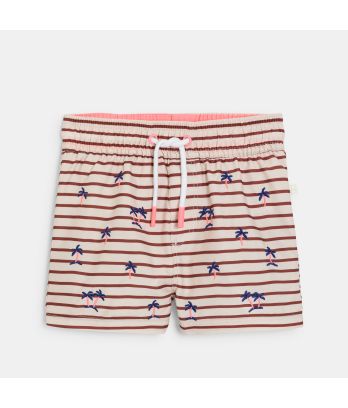 Baby boy's green palm tree UV protection swimming trunks