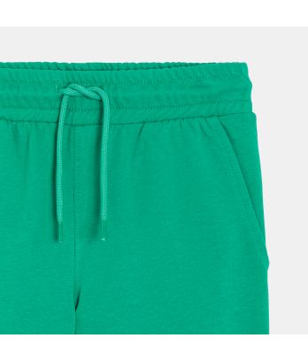 Boy's plain green lightweight fleece joggers