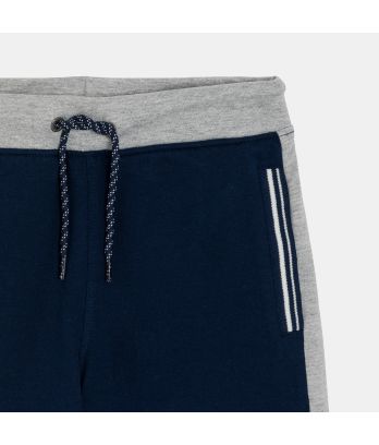 Boy's navy blue Bermuda shorts in brushed cotton