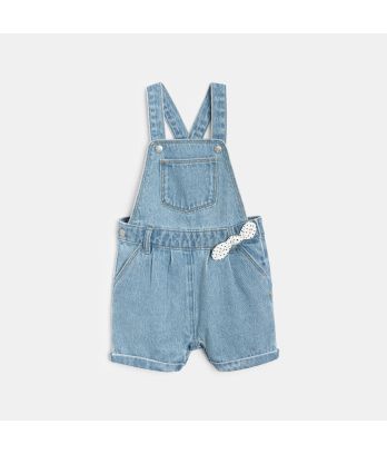 Baby girl blue denim short dungarees