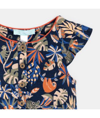 Baby girl's lightweight printed playsuit