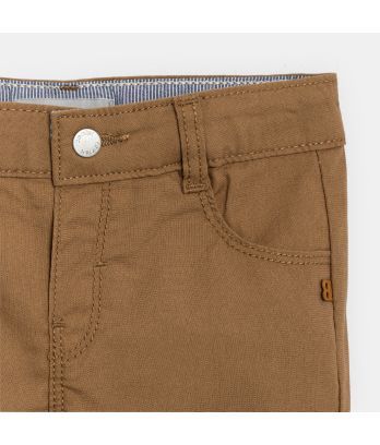 Baby boy's brown patterned cotton straight-cut Bermuda shorts