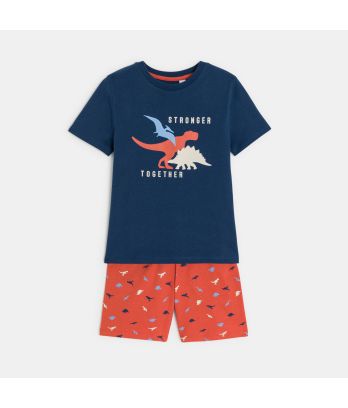 Boy's orange jersey 2-piece summer pyjamas