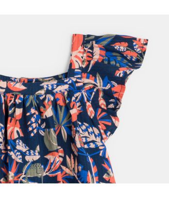 Baby girl's blue animal cotton dress