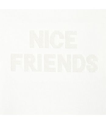 Girl's white long-sleeve T-shirt with sequin slogan
