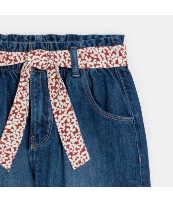 Girls blue demin paperbag shorts