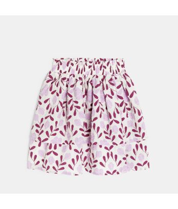 Girl's pink printed flared skirt