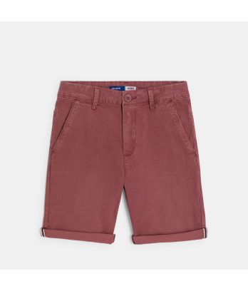 Boy's chocolate-coloured canvas shorts