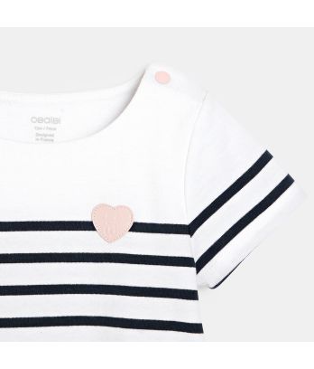 Baby girl's blue striped Breton-style T-shirt