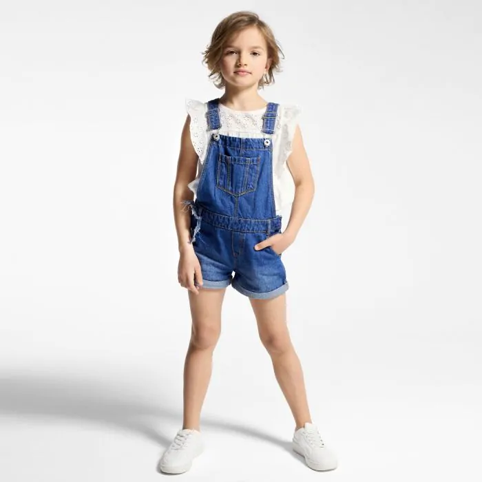 Blue Short Overalls Girls Blue Demin Short Overalls Okaïdi Cyprus