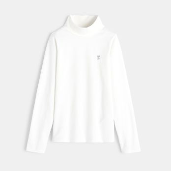 T-shirt with rolled collar