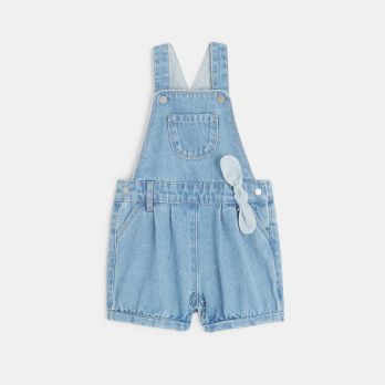 Short denim overalls