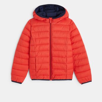 Boy's red lightweight warm down jacket