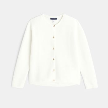 Buttoned ribbed cardigan