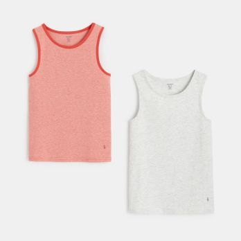 Boy's orange soft jersey vest top (set of 2)