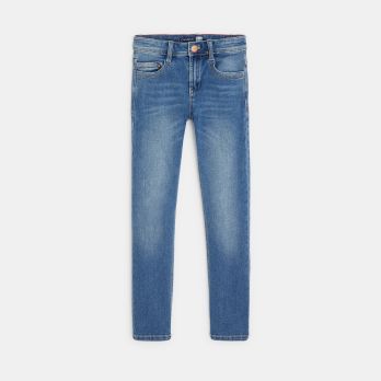 Boy's blue faded slim-fit jeans