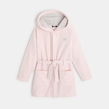 Super soft fleece hooded bathrobe