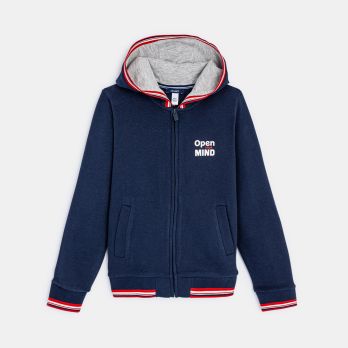 Boy's blue "Open Mind" hoodie