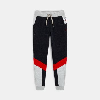 Boy's blue 3-colour fleece joggers