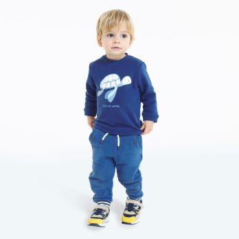 Striped fleece jogging bottoms