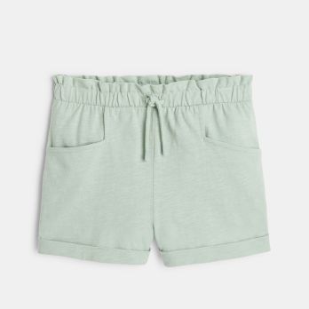 Girl's plain green jersey shorts