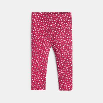 Baby girl's pink floral leggings