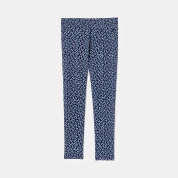 Girls' blue printed leggings