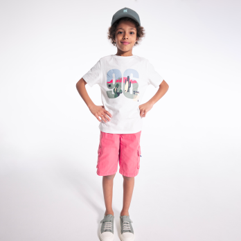 Plain canvas Bermuda shorts