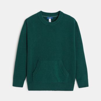 Boys' green kangaroo pocket jumper
