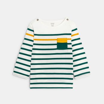 Baby boys' green Breton-style T-shirt