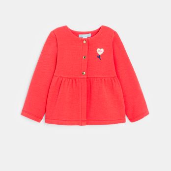 Baby girl's pink fleece cardigan