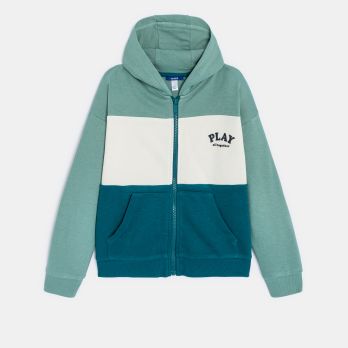 Boy's green slogan sweatshirt