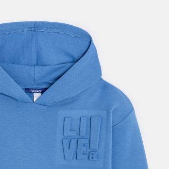 Boy's blue slogan sweatshirt