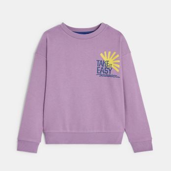 Boy's mauve slogan sweatshirt