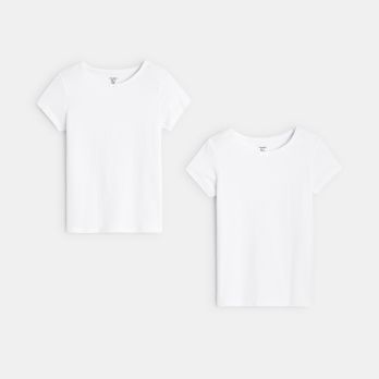 Girl's white vest (set of 2)