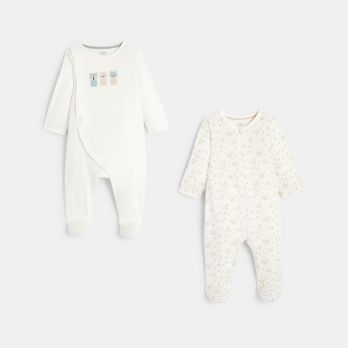 White babygrows (pack of 2)