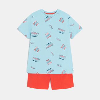 Boy's blue 2-piece short pyjamas