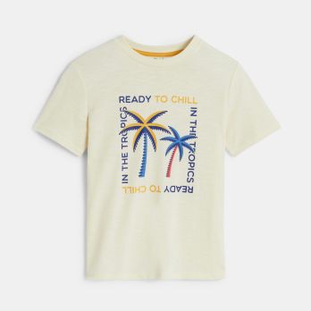 Boy's short-sleeve T-shirt with palm tree design